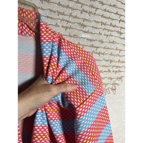 Vintage Handmade 60s Mod Long Neon  Cardigan w Pockets Hippie 70s  L.     N - Picture 7 of 7